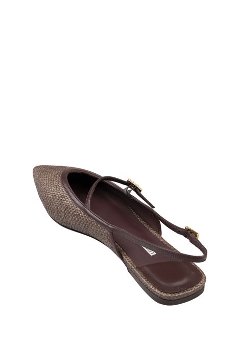 Morgana Slingbacks in Cuba Brown Raffia LE SILLA | 9043D020MTPPPAN748